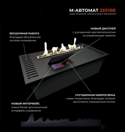 Автоматический биокамин ZeFire M 1000 шлифованный с ДУ по цене 375 000 руб.