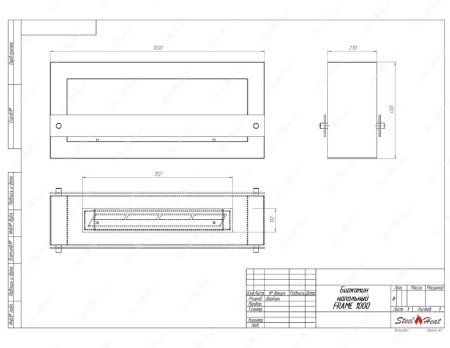 Биокамин SteelHeat WALL FRAME ONE 1000 черный, стекло, стемалит по цене 64 470 руб.