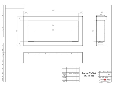 Биокамин SteelHeat WALL ONE 1100 черный, стемалит Биокамин SteelHeat WALL ONE 1100 черный, стемалит по цене 46 620 руб.