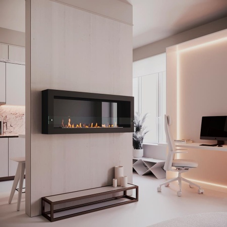 Биокамин SteelHeat WALL ONE 1400 черный по цене 55 020 руб.