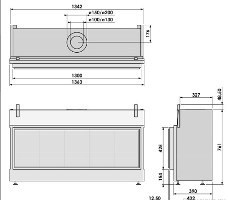 Газовый камин BellFires Horizon Bell Large